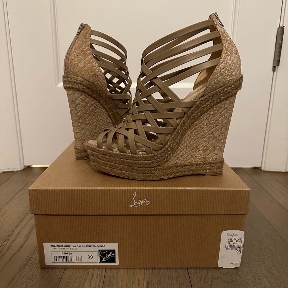 Christian Louboutin Tramontagne 140 Calf/Liege Embosse Size 39
